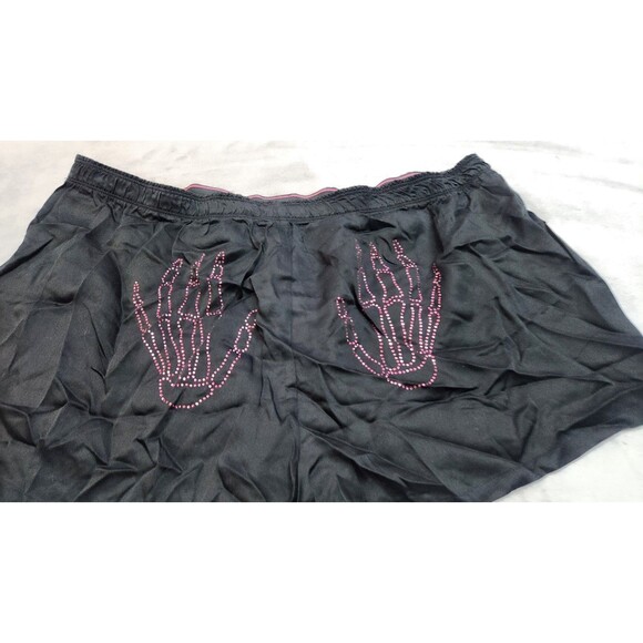 Victoria's Secret PINK XXL Black Skeleton Silky Sleep Boxy Pajama Shorts NWT - Picture 2 of 7